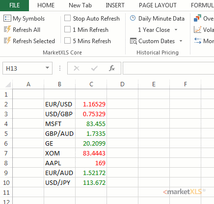 Create Your Own Excel Stock Tracker - MarketXLS