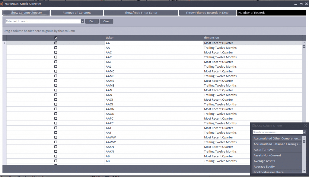 Google Finance Portfolio Alternative: screener