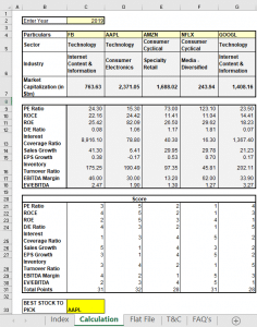 Calculations sheet for detailed analysis