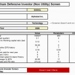 Graham--Defensive Investor (Non-Utility) Screen