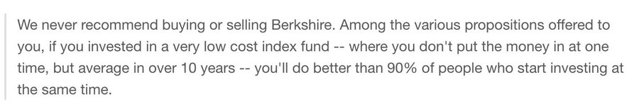 Warren Buffet on index funds