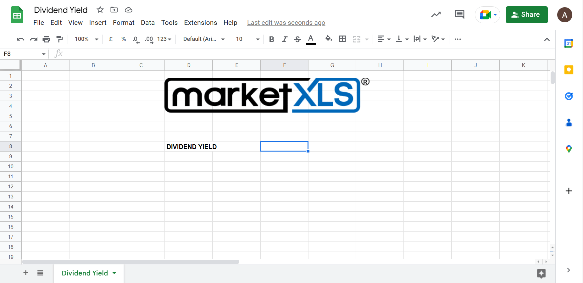 Find Dividend Yield for Multiple Stocks Using Google Sheets and MarketXLS