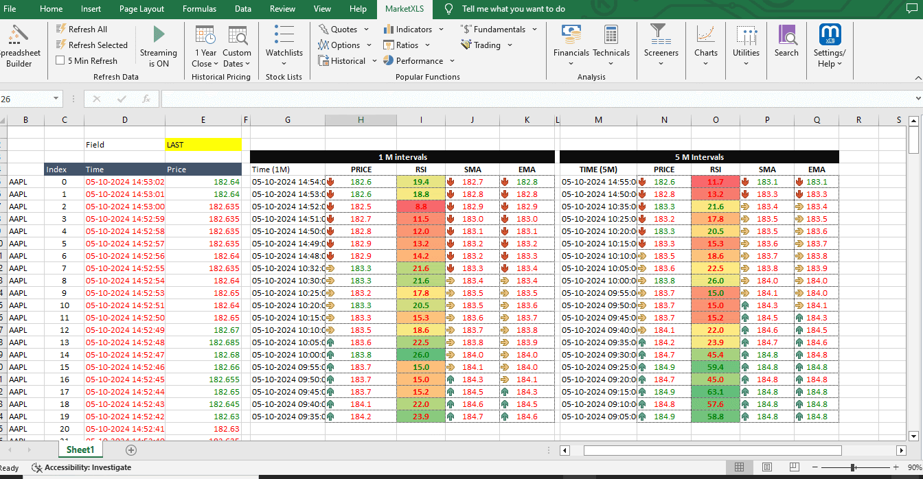 Understanding and Using RTI Functions for Real-Time Stock Data Analytics in Excel Understanding and Using RTI Functions for Real-Time Stock Data Analytics in Excel - MarketXLS