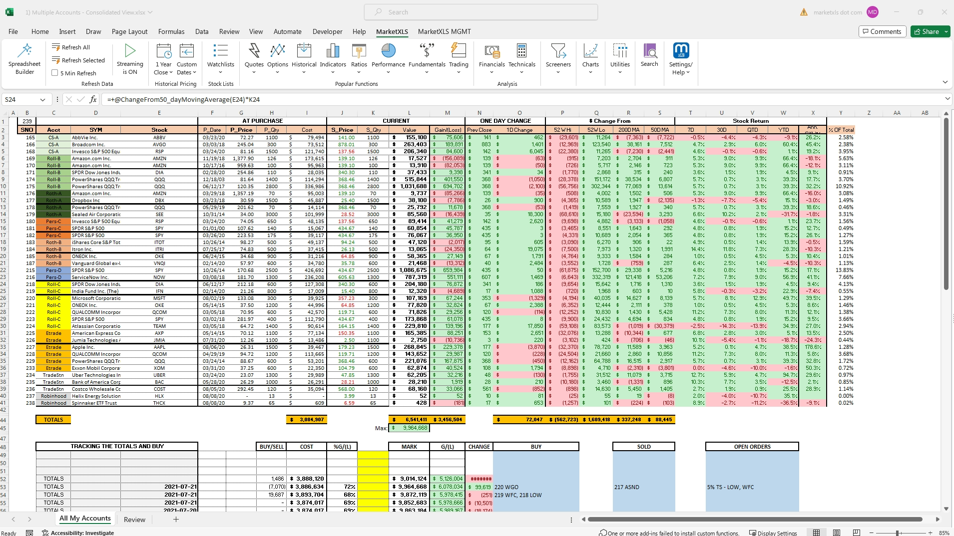 Investment Tracker in Excel : Track Your Portfolio Easily Investment Tracker in Excel : Track Your Portfolio Easily - MarketXLS